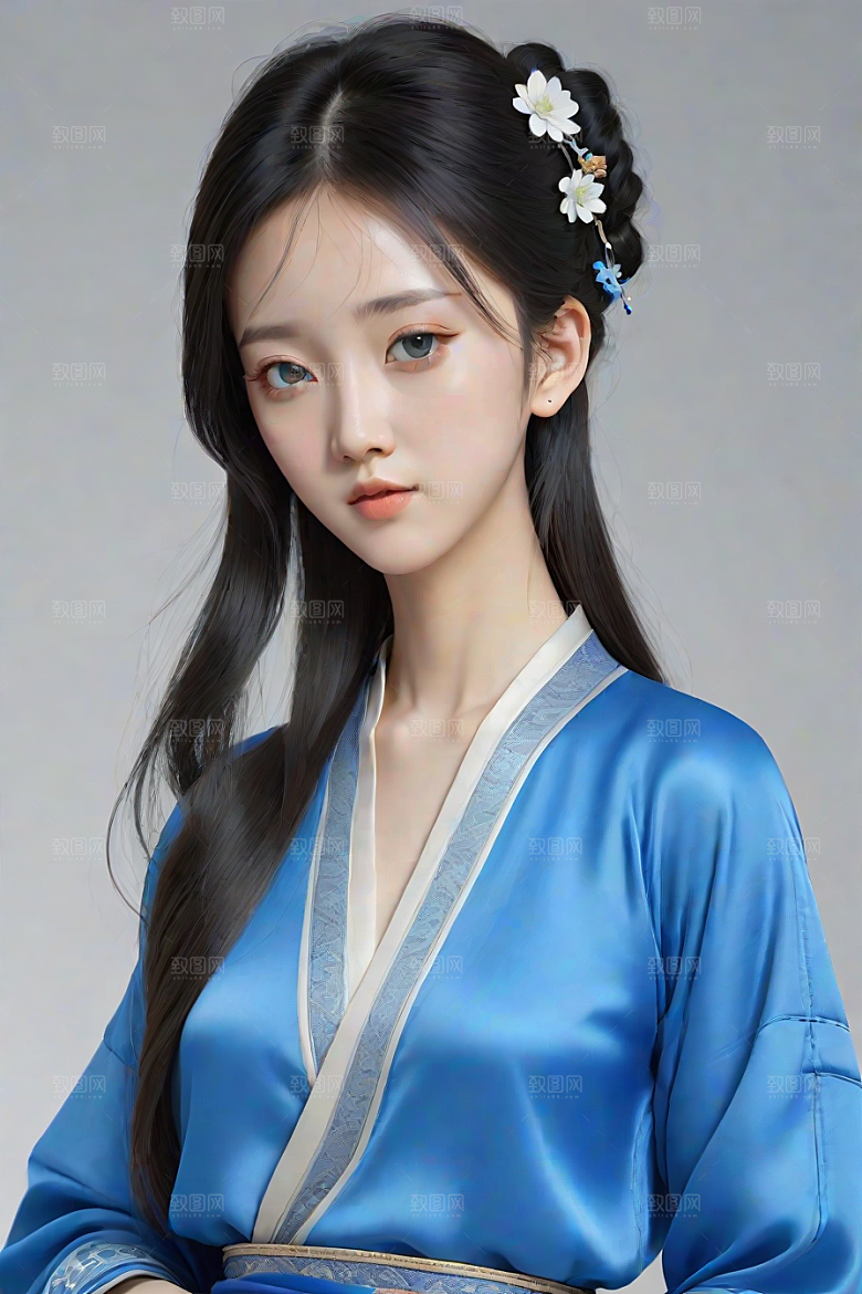 卡通风格渲染肖像画酷女孩
