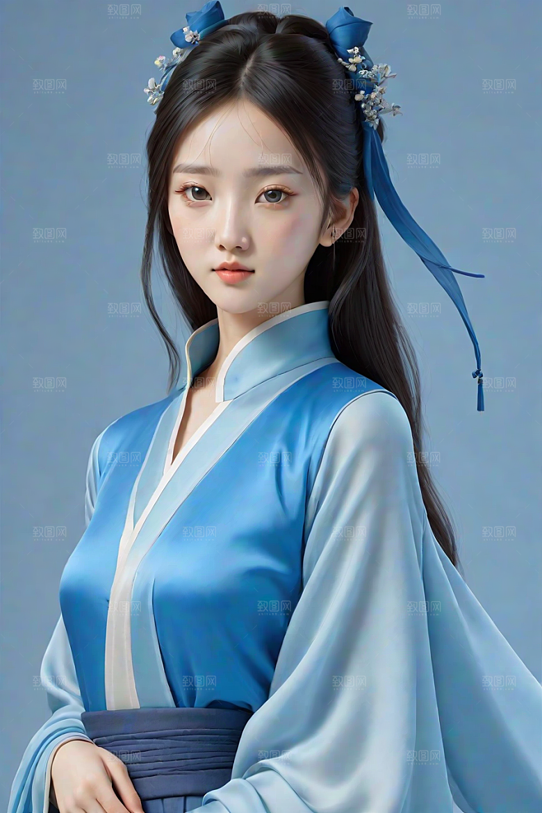 卡通风格渲染肖像画酷女孩