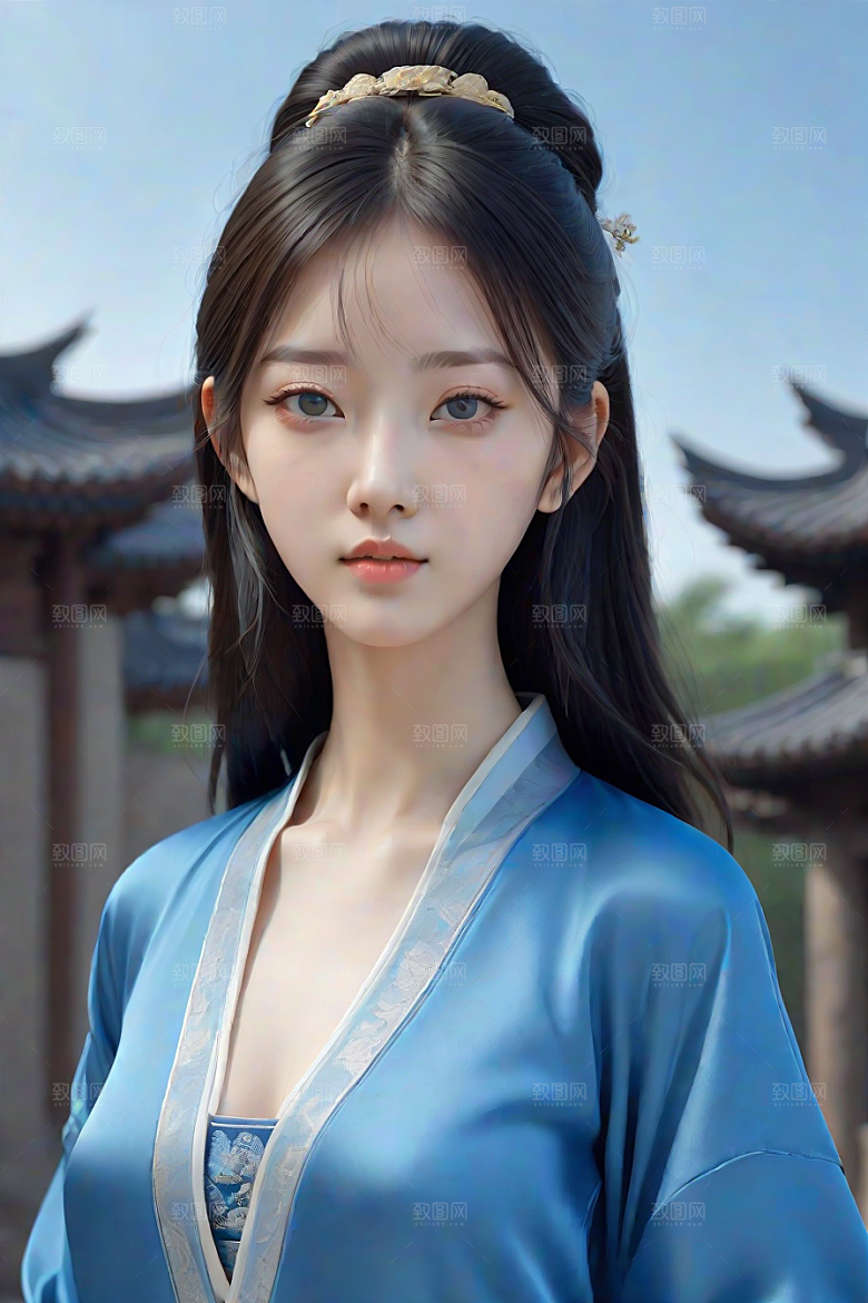 卡通风格渲染肖像画酷女孩