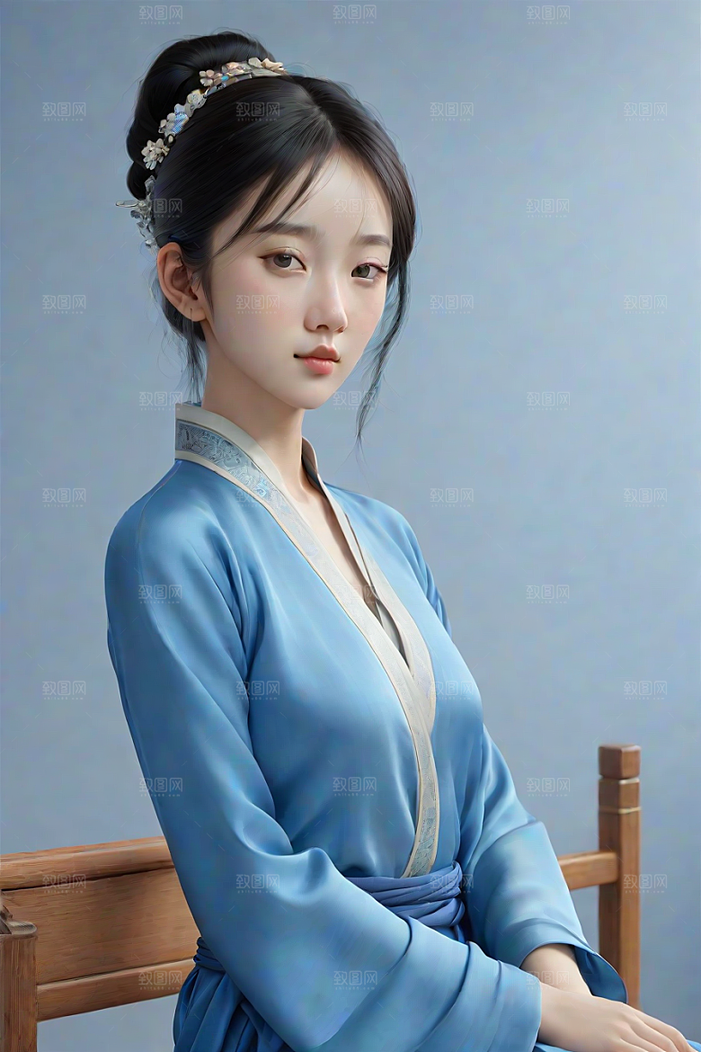 卡通风格渲染肖像画酷女孩