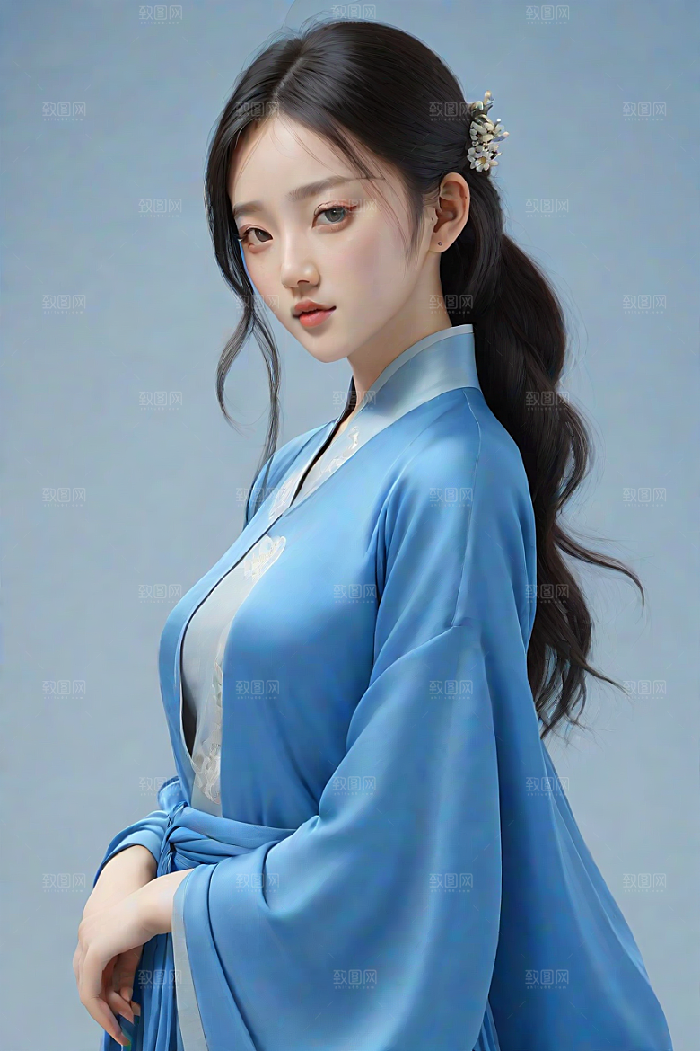 卡通风格渲染肖像画酷女孩