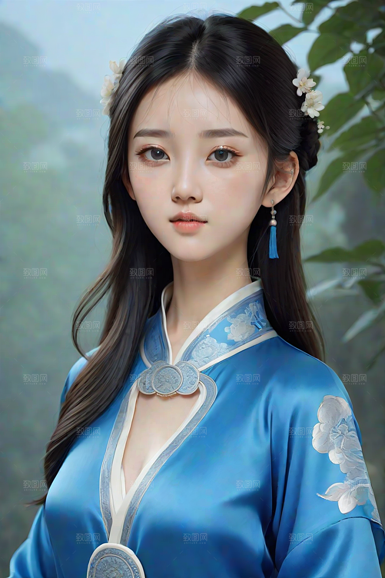 卡通风格渲染肖像画酷女孩