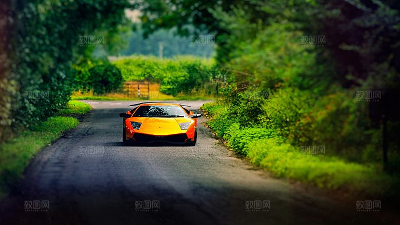 简约大气跑车景色JPG素材