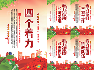 四个着力党建海报系列