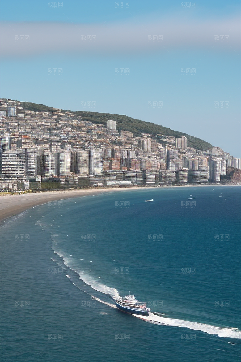 蓝海奇遇汽车船只与建筑的激情场景
