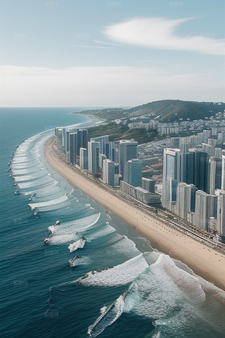 蓝海奇观汽车船只与建筑的激情场景