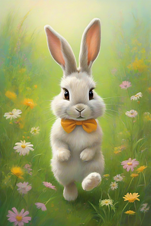 兔子的欢闹世界与自然之美