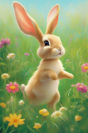 兔子的欢闹世界与自然之美