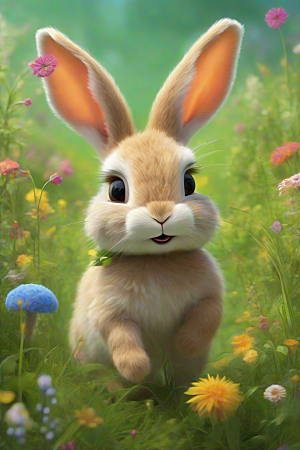 欢乐兔子与美丽草原