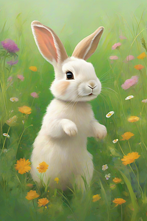 细腻镜头下的可爱兔子