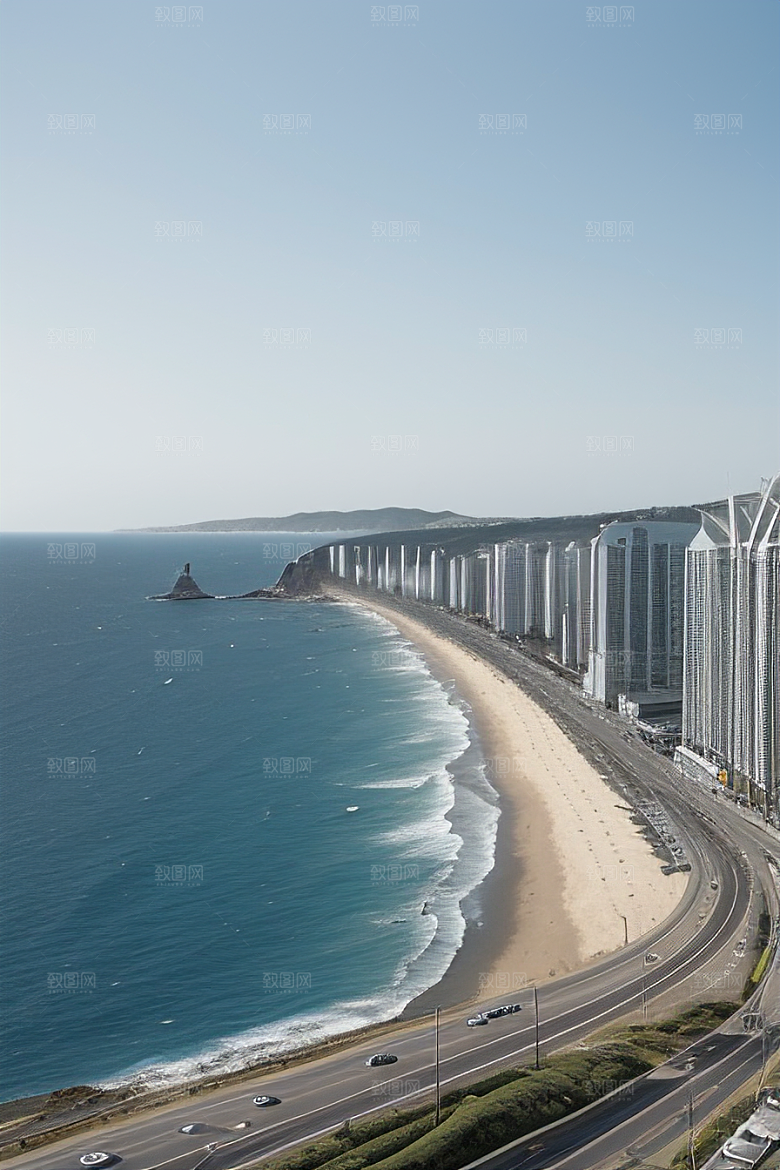 蓝海奇遇汽车船只与建筑的激情场景