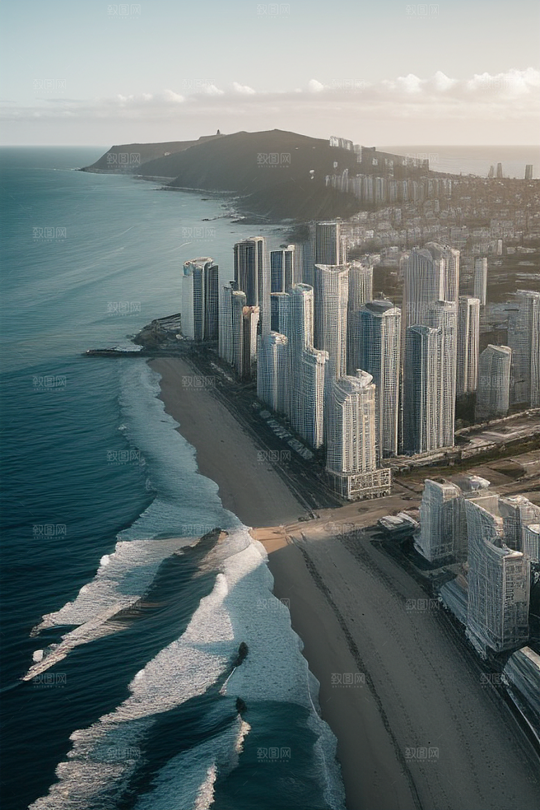 蓝海奇遇汽车船只与建筑的激情场景