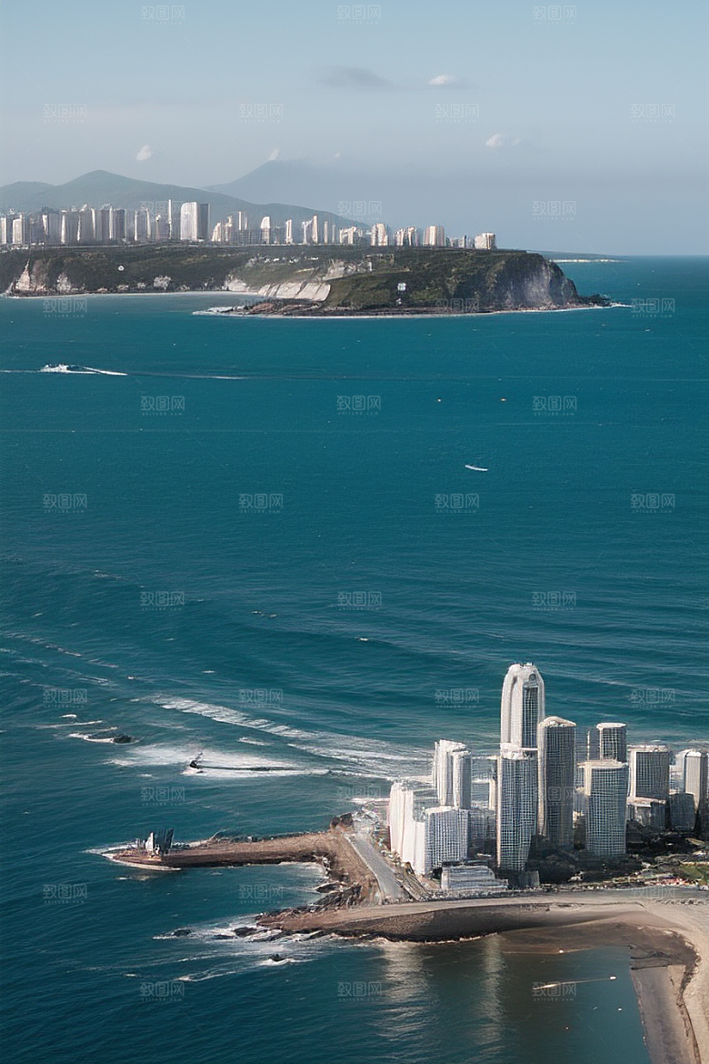 蓝海奇遇汽车船只与建筑的激情场景