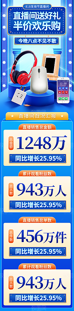 电商淘宝店铺蓝色营销宣传模板