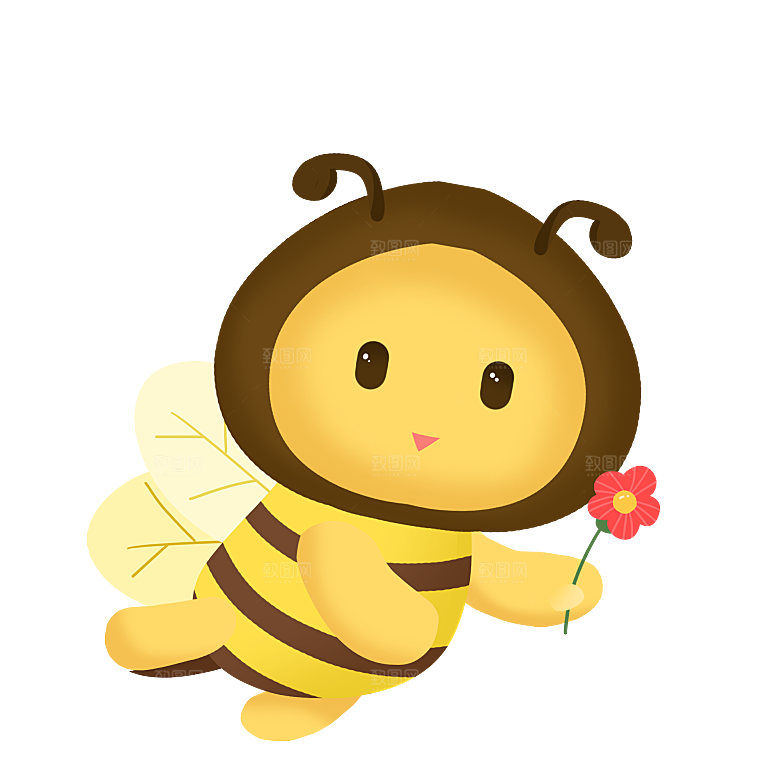 卡通小蜜蜂PPT高清平面设计PNG