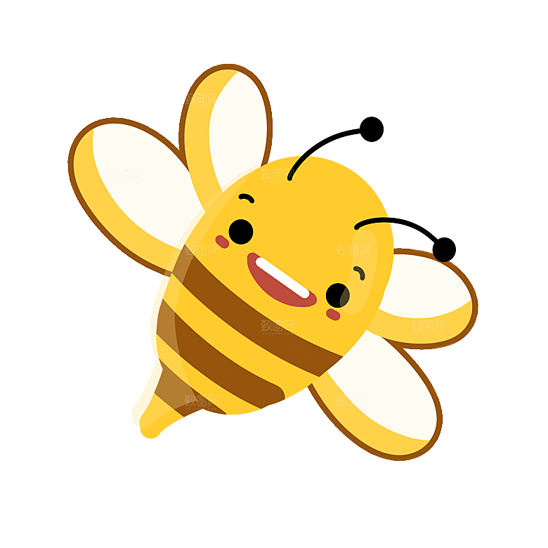 卡通小蜜蜂PPT高清平面设计PNG