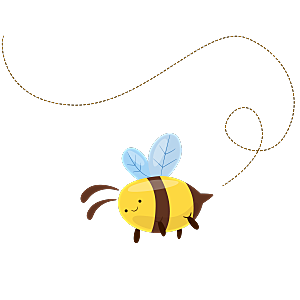 卡通小蜜蜂PPT高清平面设计PNG元素