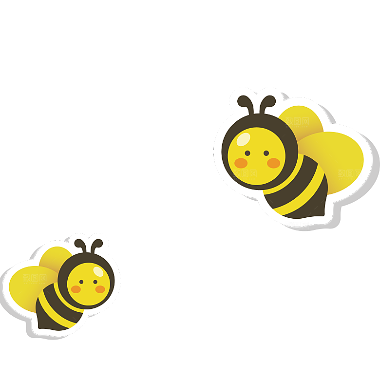 卡通小蜜蜂PPT高清平面设计PNG