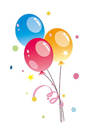 卡通梦幻彩色气球气泡节日生日宴会设计元素