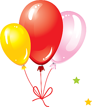 卡通梦幻彩色气球气泡节日生日宴会设计元素
