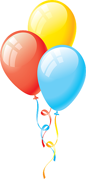 卡通梦幻彩色气球气泡节日生日宴会设计素材