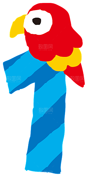 卡通可爱呆萌小动物数字字母PNG透明