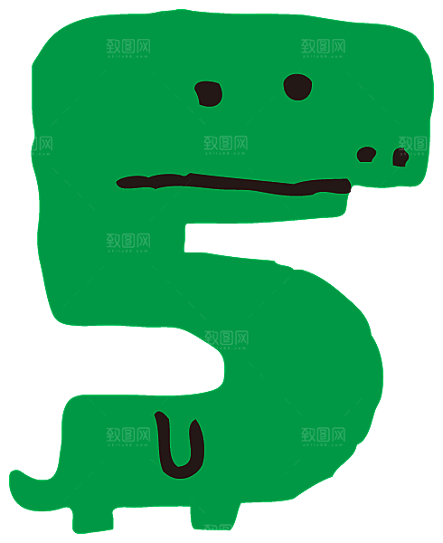 卡通可爱呆萌小动物数字字母PNG透明