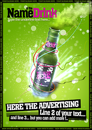 绿色酒水创意海报设计