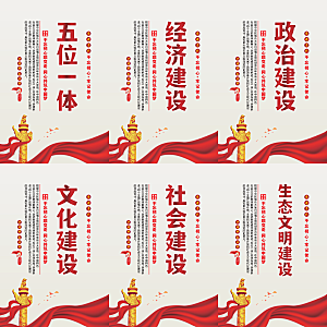 五位一体党建海报
