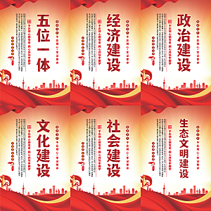 五位一体党建海报