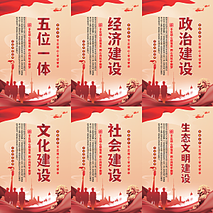 五位一体党建海报系列