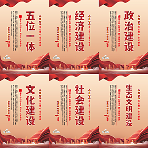 五位一体党建海报系列