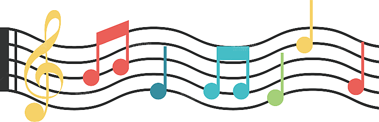 音乐符号手绘常规五线谱音符设计元素素材
