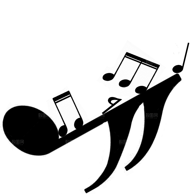 音乐符号手绘常规五线谱音符设计元素素材