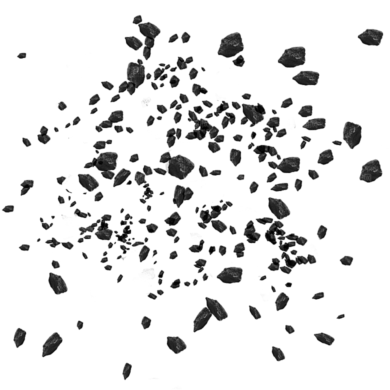 碎石陨石飞溅漂浮效果png设计元素