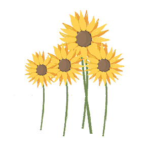 可爱卡通手绘向日葵太阳花花朵花卉素材