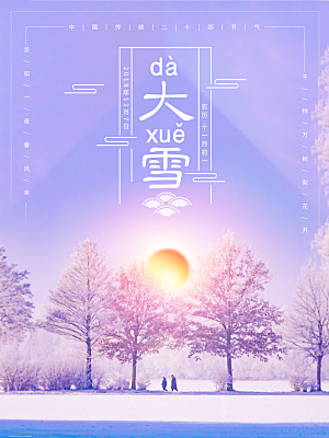 炫彩大雪节气宣传海报