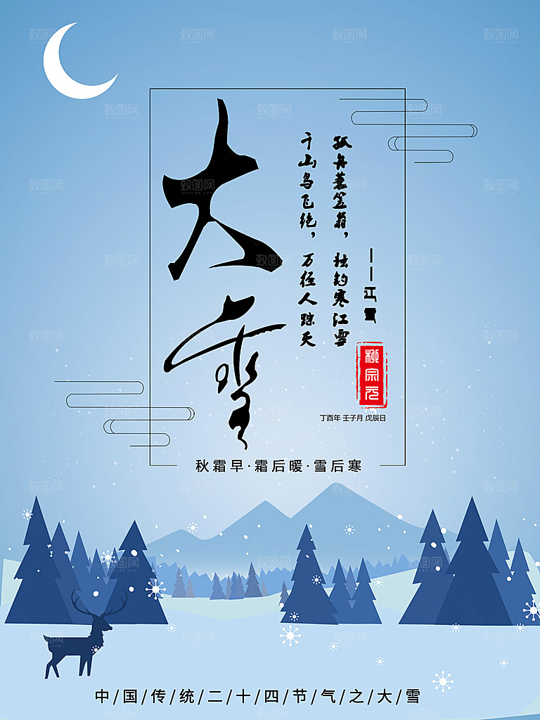 酷炫大雪节气宣传海报