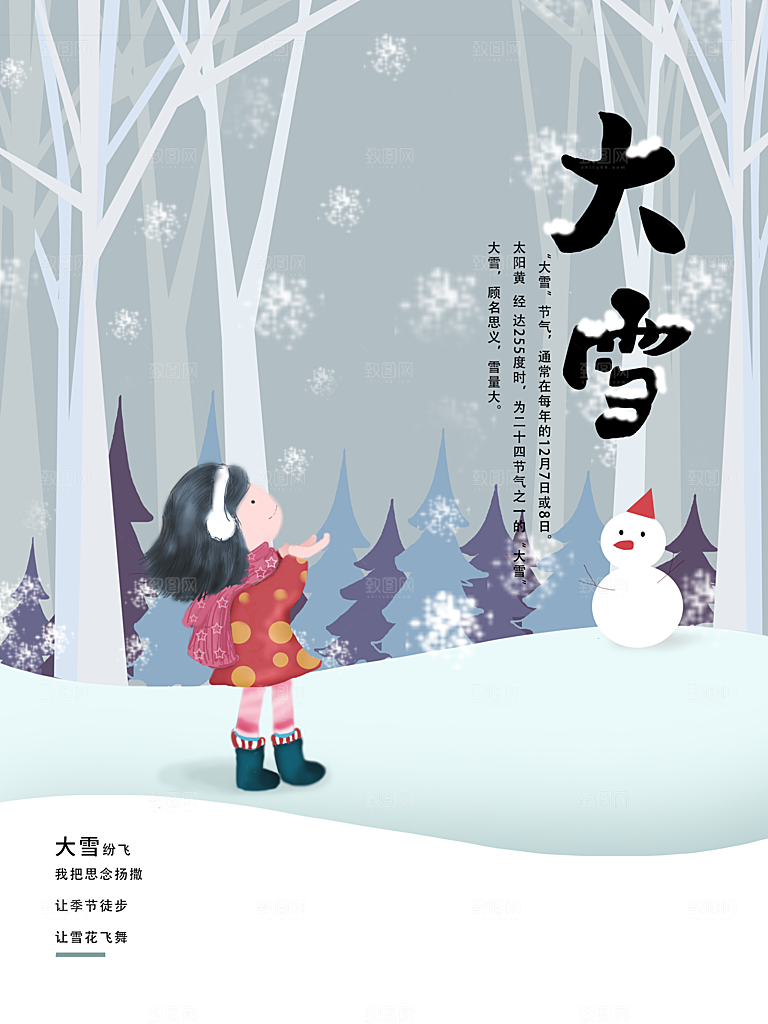 酷炫大雪节气宣传海报