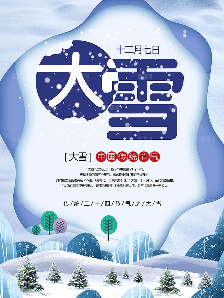 酷炫大雪节气宣传海报