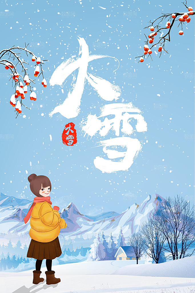 潮流大雪节气宣传海报