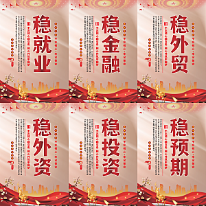 六稳标语党建海报