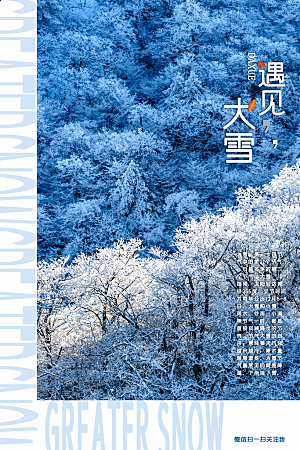 可爱大雪节气宣传海报