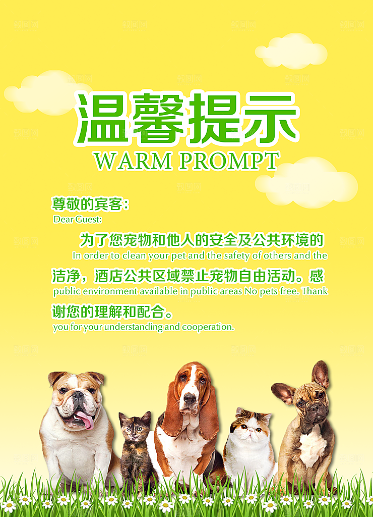 宠物店海报宣传招聘设计单页素材