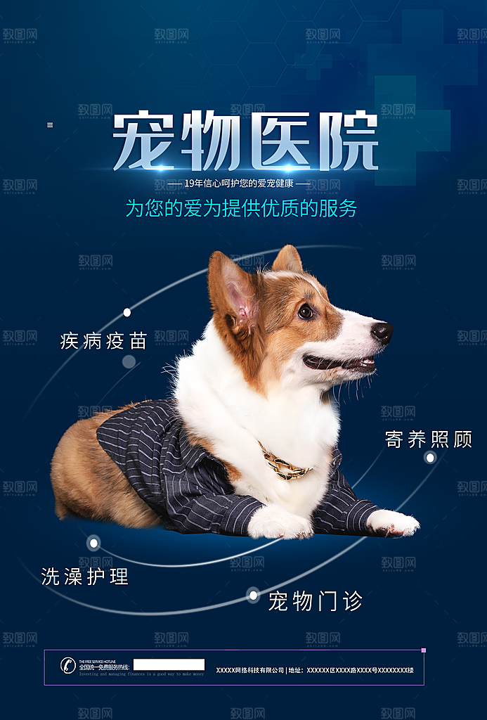 宠物店海报宣传招聘设计单页素材