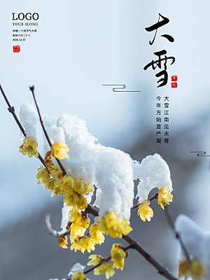 高端大雪节气宣传海报