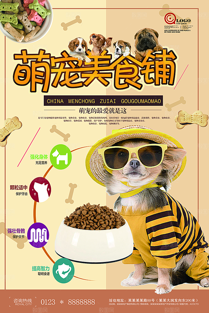 宠物店海报宣传招聘设计单页广告