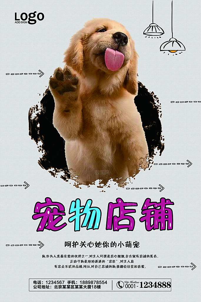 宠物店海报宣传招聘设计单页广告