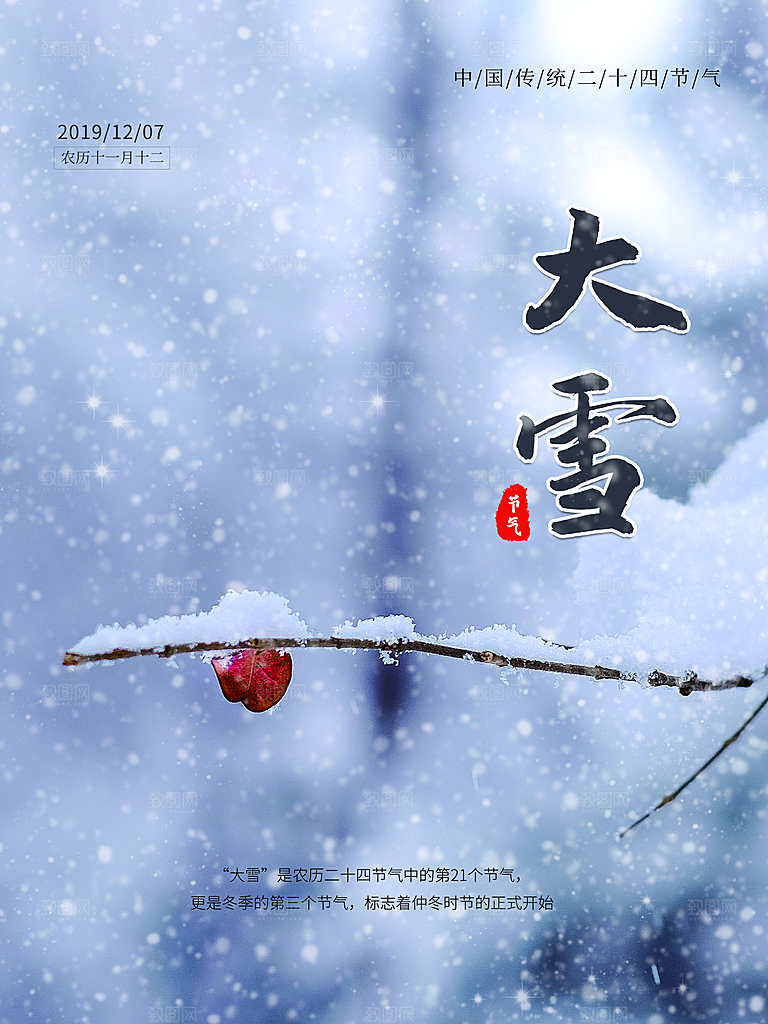 酷炫大雪节气宣传海报