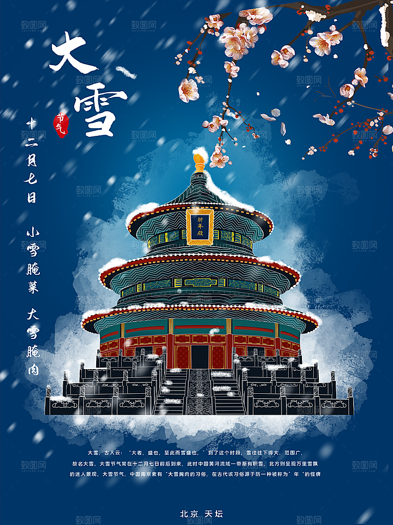 酷炫大雪节气宣传海报